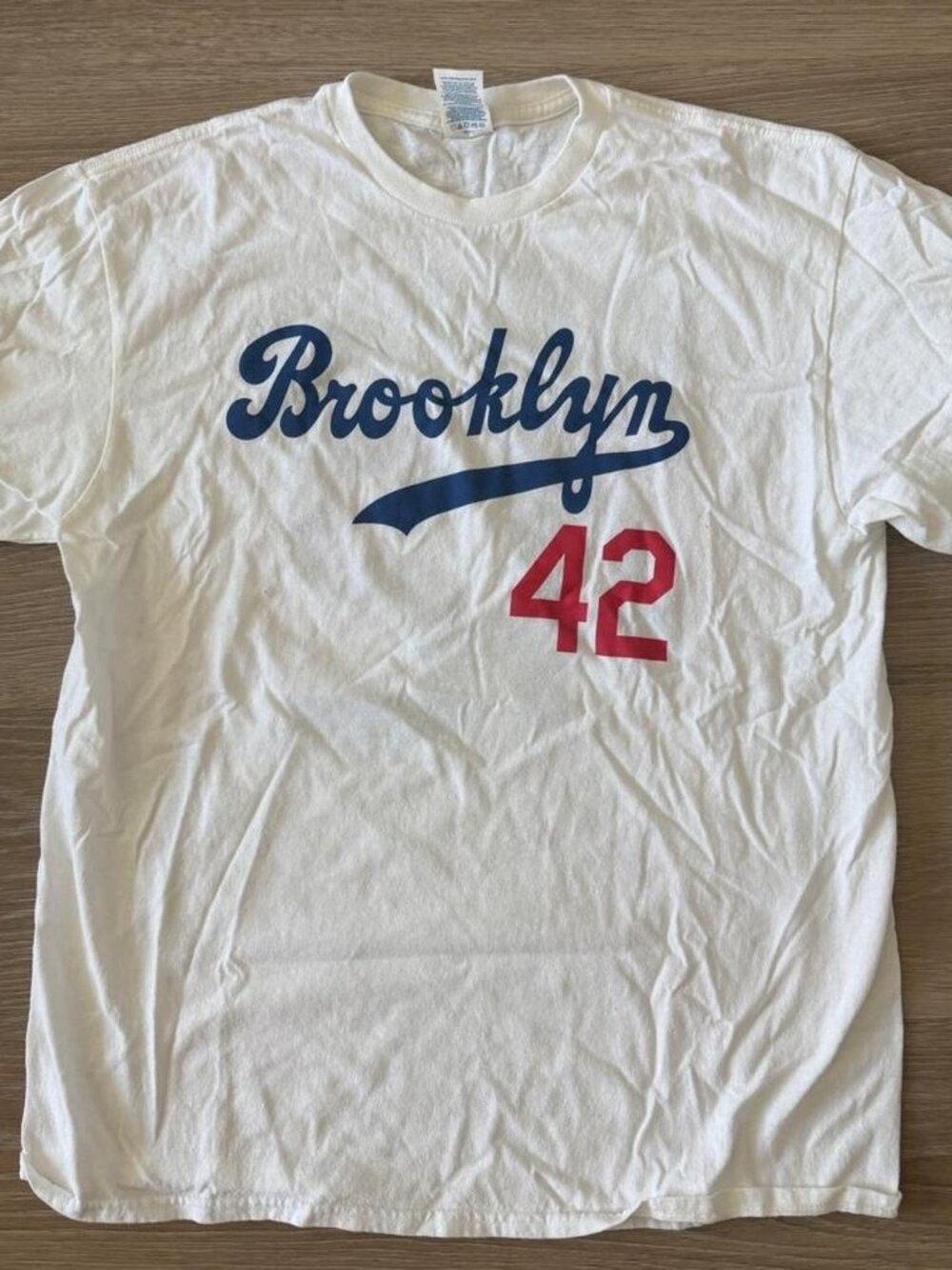 Brooklyn Dodgers Delta Pro Weight Men's White and Cream T-shirt